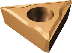 Sandvik Coromant - TCEX1.21.200 F Grade 1125 Carbide Turning Insert - TiAlN/AlCr2O3 Finish, 60° Triangle, 5/32" Inscr Circle, 5/64" Thick, 0.02mm Corner Radius - Benchmark Tooling