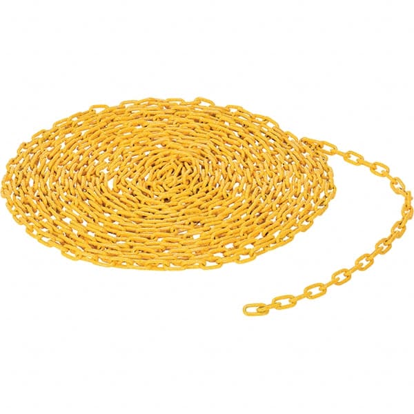 Vestil - Barrier Rope & Chain Type: Bollard; Chain Color: Yellow - Benchmark Tooling