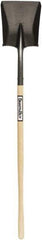 SEYMOUR-MIDWEST - 11-1/2" High x 8-3/4" Wide Square Steel Shovel - 42" Long Wood Straight Handle, Rolled - Benchmark Tooling