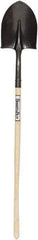 SEYMOUR-MIDWEST - 12" High x 8-3/4" Wide Round Steel Shovel - 42" Long Wood Straight Handle, Rolled - Benchmark Tooling