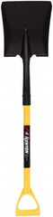 SEYMOUR-MIDWEST - 11-1/2" High x 9" Wide Square Steel Shovel - 28" Long Polymer D-Grip Handle, Front Turned - Benchmark Tooling