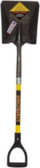 SEYMOUR-MIDWEST - 11-1/2" High x 9" Wide Square Steel Shovel - 29" Long Fiberglass D-Grip Handle, Front Turned - Benchmark Tooling