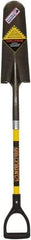 SEYMOUR-MIDWEST - 16" High x 5-1/2" Wide Round Steel Spade - 29" Long Fiberglass D-Grip Handle, Front Turned - Benchmark Tooling