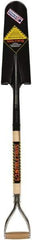 SEYMOUR-MIDWEST - 16" High x 5-3/4" Wide Round Steel Spade - 30" Long Wood D-Grip Handle, Front Turned - Benchmark Tooling