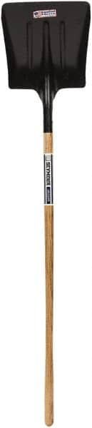 SEYMOUR-MIDWEST - 14-1/2" High x 13-1/2" Wide Square Steel Scoop - 54" Long Wood Straight Handle, No Step - Benchmark Tooling