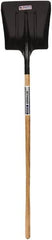 SEYMOUR-MIDWEST - 14-1/2" High x 13-1/2" Wide Square Steel Scoop - 54" Long Wood Straight Handle, No Step - Benchmark Tooling