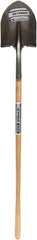 SEYMOUR-MIDWEST - 12" High x 8-3/4" Wide Round Steel Shovel - 48" Long Wood Straight Handle, Front Turned - Benchmark Tooling