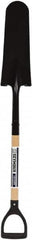 SEYMOUR-MIDWEST - 16" High x 6" Wide Round Steel Spade - 30" Long Wood D-Grip Handle, Front Turned - Benchmark Tooling