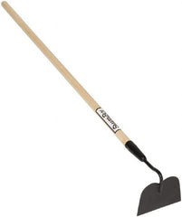 SEYMOUR-MIDWEST - 6-1/4" High x 6" Wide Square Steel Hoe - 48" Long Wood Straight Handle, No Step - Benchmark Tooling