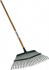 SEYMOUR-MIDWEST - Shrub Rake with 48" Straight Vinyl Coated Steel Handle - 1/2" Blade Width, 31 Tines, 7" Tine Length - Benchmark Tooling