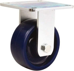 Hamilton - 5" Diam x 2" Wide x 6-1/2" OAH Top Plate Mount Rigid Caster - Polyurethane, 900 Lb Capacity, Sealed Precision Ball Bearing, 5 x 5-1/2" Plate - Benchmark Tooling