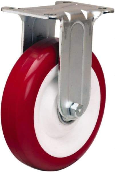 Hamilton - 5" Diam x 1-3/8" Wide x 6-1/16" OAH Top Plate Mount Rigid Caster - Polyurethane Mold on Polypropylene, 325 Lb Capacity, Sealed Precision Ball Bearing, 2-3/4 x 3-3/4" Plate - Benchmark Tooling