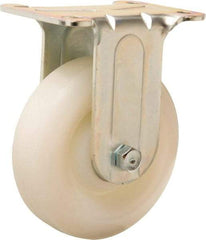 Hamilton - 4" Diam x 1-1/4" Wide x 5" OAH Top Plate Mount Rigid Caster - Nylon, 325 Lb Capacity, Sealed Ball Bearing, 2-3/4 x 3-3/4" Plate - Benchmark Tooling