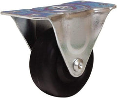 Hamilton - 3" Diam x 1-3/8" Wide x 3-3/4" OAH Top Plate Mount Rigid Caster - Polyolefin, 230 Lb Capacity, Plain Bore Bearing, 2-1/2 x 5" Plate - Benchmark Tooling