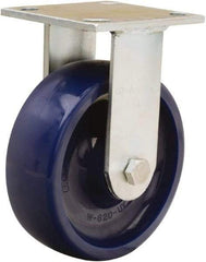 Hamilton - 6" Diam x 2" Wide x 7-1/2" OAH Top Plate Mount Rigid Caster - Polyurethane, 900 Lb Capacity, Sealed Precision Ball Bearing, 4 x 4-1/2" Plate - Benchmark Tooling