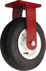 Hamilton - 12" Diam, Rubber Rigid Caster - 625 Lb Capacity, Top Plate Mount, 5-1/2" x 7-1/2" Plate, Tapered Roller Bearing - Benchmark Tooling