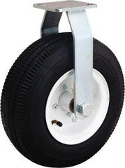 Hamilton - 12" Diam, Rubber Rigid Caster - 625 Lb Capacity, Top Plate Mount, 5-1/2" x 7-1/2" Plate, Tapered Roller Bearing - Benchmark Tooling