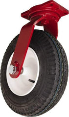 Hamilton - 21" Diam, Rubber Swivel Caster - 2,500 Lb Capacity, Top Plate Mount, 8-1/2" x 8-1/2" Plate, Tapered Roller Bearing - Benchmark Tooling