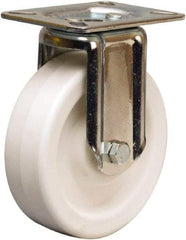 Hamilton - 5" Diam x 1-1/2" Wide x 6-1/16" OAH Top Plate Mount Rigid Caster - Polyolefin, 400 Lb Capacity, Plain Bore Bearing, 3-1/8 x 4-1/8" Plate - Benchmark Tooling