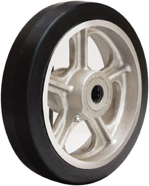 Hamilton - 8 Inch Diameter x 2 Inch Wide, Rubber on Cast Iron Caster Wheel - 500 Lb. Capacity, 2-1/4 Inch Hub Length, 3/4 Inch Axle Diameter, Straight Roller Bearing - Benchmark Tooling