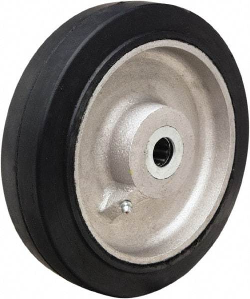 Hamilton - 8 Inch Diameter x 2 Inch Wide, Rubber on Aluminum Caster Wheel - 500 Lb. Capacity, 2-1/4 Inch Hub Length, 3/4 Inch Axle Diameter, Straight Roller Bearing - Benchmark Tooling