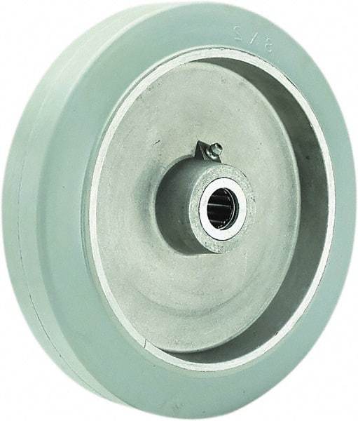 Hamilton - 8 Inch Diameter x 2 Inch Wide, Rubber on Aluminum Caster Wheel - 500 Lb. Capacity, 2-1/4 Inch Hub Length, 3/4 Inch Axle Diameter, Straight Roller Bearing - Benchmark Tooling