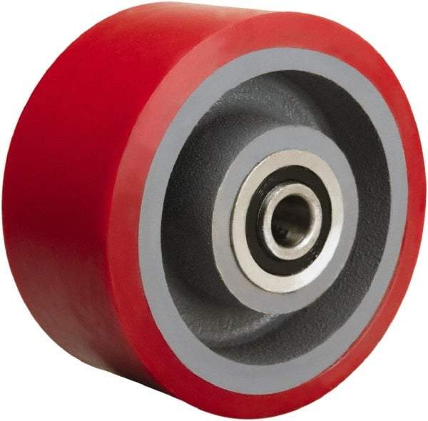 Hamilton - 6 Inch Diameter x 3 Inch Wide, Polyurethane on Cast Iron Caster Wheel - 2,600 Lb. Capacity, 3-1/4 Inch Hub Length, 3/4 Inch Axle Diameter, Tapered Roller Bearing - Benchmark Tooling