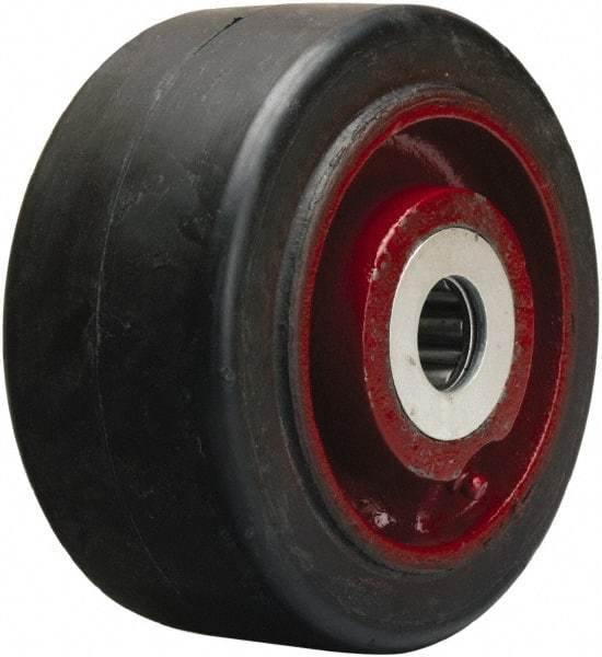 Hamilton - 6 Inch Diameter x 3 Inch Wide, Rubber on Cast Iron Caster Wheel - 680 Lb. Capacity, 3-1/4 Inch Hub Length, 1-15/16 Inch Axle Diameter, Plain Bore Bearing - Benchmark Tooling