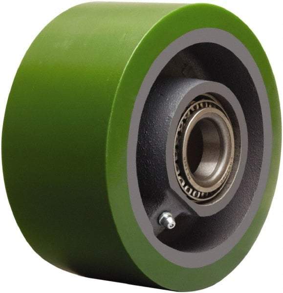 Hamilton - 6 Inch Diameter x 3 Inch Wide, Polyurethane on Cast Iron Caster Wheel - 2,200 Lb. Capacity, 3-1/4 Inch Hub Length, 1 Inch Axle Diameter, Tapered Roller Bearing - Benchmark Tooling