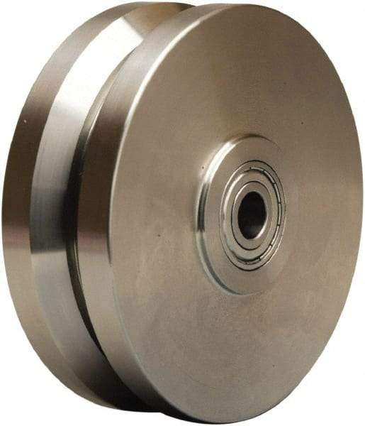 Hamilton - 6 Inch Diameter x 2 Inch Wide, Stainless Steel Caster Wheel - 1,200 Lb. Capacity, 2-1/2 Inch Hub Length, 1/2 Inch Axle Diameter, Stainless Steel Precision Ball Bearing - Benchmark Tooling