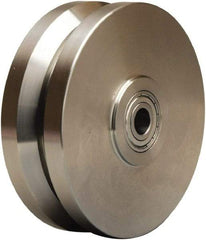 Hamilton - 6 Inch Diameter x 2 Inch Wide, Stainless Steel Caster Wheel - 1,200 Lb. Capacity, 2-1/2 Inch Hub Length, 1/2 Inch Axle Diameter, Stainless Steel Precision Ball Bearing - Benchmark Tooling