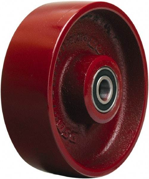 Hamilton - 6 Inch Diameter x 2 Inch Wide, Cast Iron Caster Wheel - 1,400 Lb. Capacity, 2-1/4 Inch Hub Length, 1/2 Inch Axle Diameter, Precision Ball Bearing - Benchmark Tooling