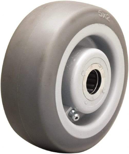 Hamilton - 5 Inch Diameter x 2 Inch Wide, Rubber on Thermoplastic Caster Wheel - 350 Lb. Capacity, 2-3/16 Inch Hub Length, 3/4 Inch Axle Diameter, Straight Roller Bearing - Benchmark Tooling