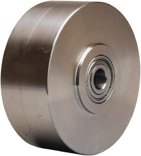 Hamilton - 5 Inch Diameter x 2 Inch Wide, Stainless Steel Caster Wheel - 900 Lb. Capacity, 2-1/4 Inch Hub Length, 3/4 Inch Axle Diameter, Plain Bore Bearing - Benchmark Tooling