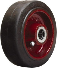 Hamilton - 5 Inch Diameter x 2 Inch Wide, Rubber on Cast Iron Caster Wheel - 350 Lb. Capacity, 2-1/4 Inch Hub Length, 1/2 Inch Axle Diameter, Straight Roller Bearing - Benchmark Tooling