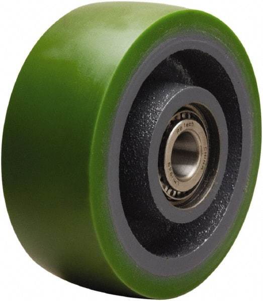 Hamilton - 5 Inch Diameter x 2 Inch Wide, Polyurethane on Cast Iron Caster Wheel - 1,050 Lb. Capacity, 2-1/4 Inch Hub Length, 3/4 Inch Axle Diameter, Tapered Roller Bearing - Benchmark Tooling
