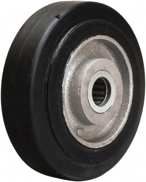 Hamilton - 5 Inch Diameter x 1-1/2 Inch Wide, Rubber on Aluminum Caster Wheel - 240 Lb. Capacity, 1-3/4 Inch Hub Length, 3/4 Inch Axle Diameter, Straight Roller Bearing - Benchmark Tooling