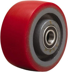 Hamilton - 4 Inch Diameter x 2 Inch Wide, Polyurethane on Cast Iron Caster Wheel - 900 Lb. Capacity, 2-1/4 Inch Hub Length, 1/2 Inch Axle Diameter, Precision Ball Bearing - Benchmark Tooling