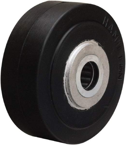 Hamilton - 4 Inch Diameter x 1-1/2 Inch Wide, Rubber on Aluminum Caster Wheel - 200 Lb. Capacity, 1-3/4 Inch Hub Length, 5/8 Inch Axle Diameter, Straight Roller Bearing - Benchmark Tooling