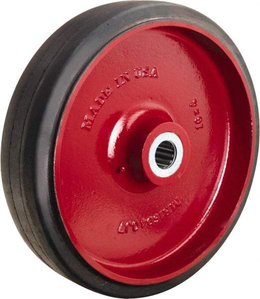 Hamilton - 16 Inch Diameter x 4 Inch Wide, Rubber on Cast Iron Caster Wheel - 1,990 Lb. Capacity, 4-1/4 Inch Hub Length, 1-1/4 Inch Axle Diameter, Straight Roller Bearing - Benchmark Tooling