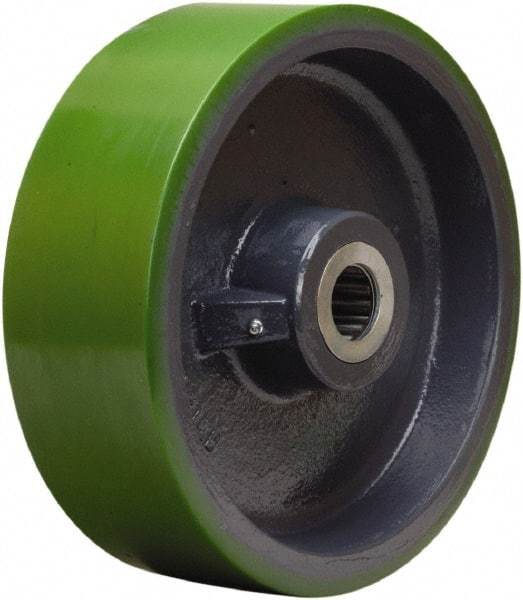 Hamilton - 12 Inch Diameter x 4 Inch Wide, Polyurethane on Cast Iron Caster Wheel - 4,800 Lb. Capacity, 4-1/4 Inch Hub Length, 1-1/4 Inch Axle Diameter, Straight Roller Bearing - Benchmark Tooling