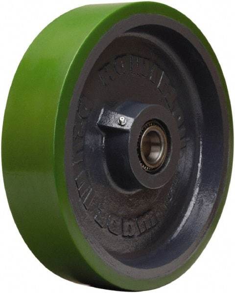 Hamilton - 12 Inch Diameter x 3 Inch Wide, Polyurethane on Cast Iron Caster Wheel - 3,500 Lb. Capacity, 3-1/4 Inch Hub Length, 1 Inch Axle Diameter, Tapered Roller Bearing - Benchmark Tooling