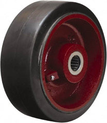 Hamilton - 10 Inch Diameter x 4 Inch Wide, Rubber on Cast Iron Caster Wheel - 1,400 Lb. Capacity, 4-1/4 Inch Hub Length, 1 Inch Axle Diameter, Straight Roller Bearing - Benchmark Tooling