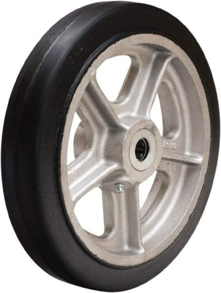 Hamilton - 10 Inch Diameter x 2 Inch Wide, Rubber on Aluminum Caster Wheel - 730 Lb. Capacity, 2-1/4 Inch Hub Length, 5/8 Inch Axle Diameter, Straight Roller Bearing - Benchmark Tooling