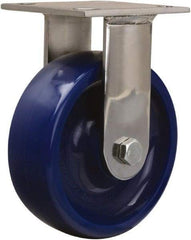 Hamilton - 6" Diam x 2" Wide x 7-1/2" OAH Top Plate Mount Rigid Caster - Polyurethane, 800 Lb Capacity, Delrin Bearing, 3-3/4 x 4-1/2" Plate - Benchmark Tooling