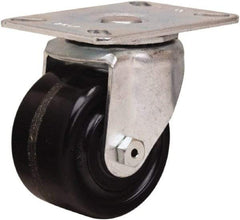 Hamilton - 3" Diam x 1-3/4" Wide x 4" OAH Top Plate Mount Swivel Caster - Phenolic, 400 Lb Capacity, Straight Roller Bearing, 3-1/8 x 4-1/8" Plate - Benchmark Tooling