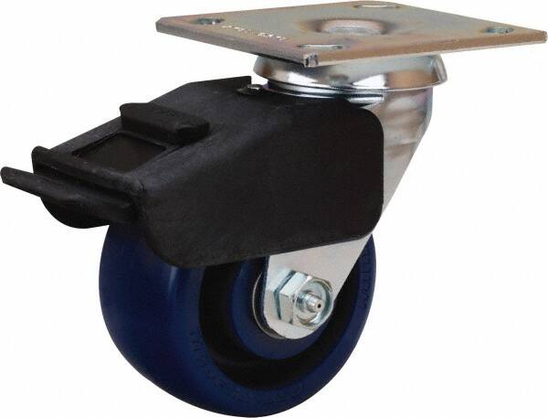 Hamilton - 4" Diam x 2" Wide x 5-5/8" OAH Top Plate Mount Swivel Caster - Polyurethane, 750 Lb Capacity, Precision Ball Bearing, 4 x 4-1/2" Plate - Benchmark Tooling