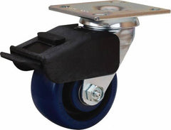 Hamilton - 4" Diam x 2" Wide x 5-5/8" OAH Top Plate Mount Swivel Caster - Polyurethane, 750 Lb Capacity, Precision Ball Bearing, 4 x 4-1/2" Plate - Benchmark Tooling