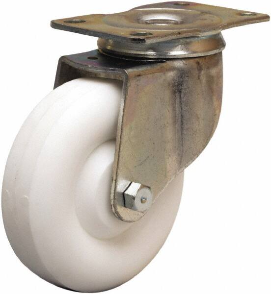 Hamilton - 4" Diam x 1-1/4" Wide x 5" OAH Top Plate Mount Swivel Caster - Polyolefin, 275 Lb Capacity, Plain Bore Bearing, 2-1/2 x 3-3/4" Plate - Benchmark Tooling