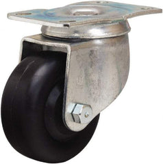Hamilton - 3" Diam x 1-3/8" Wide x 4" OAH Top Plate Mount Swivel Caster - Polyolefin, 230 Lb Capacity, Plain Bore Bearing, 2-1/2 x 3-3/4" Plate - Benchmark Tooling